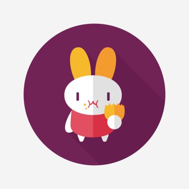 Paskalya tavşanı düz simgesi ile uzun gölge, eps10