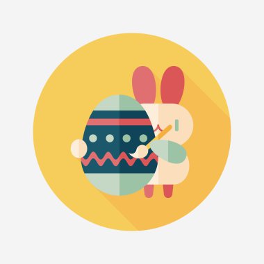 Paskalya tavşanı düz simgesi ile uzun gölge, eps10