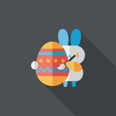 Paskalya tavşanı düz simgesi ile uzun gölge, eps10