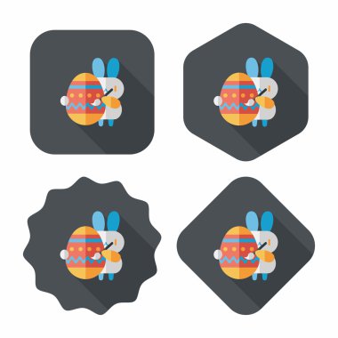 Paskalya tavşanı düz simgesi ile uzun gölge, eps10