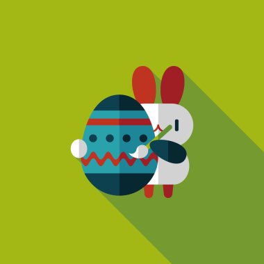 Paskalya tavşanı düz simgesi ile uzun gölge, eps10