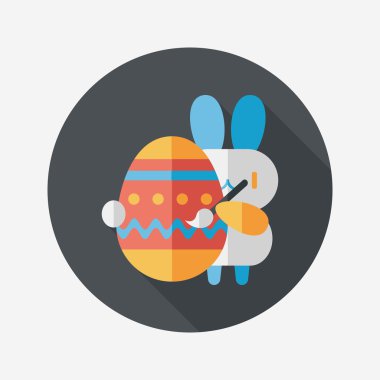 Paskalya tavşanı düz simgesi ile uzun gölge, eps10