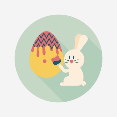 Paskalya tavşanı düz simgesi ile uzun gölge, eps10