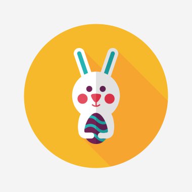 Paskalya tavşanı düz simgesi ile uzun gölge, eps10