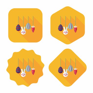 Uzun Gölge, eps10 düz simgesiyle asılı Paskalya