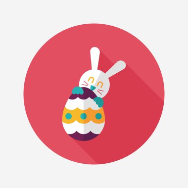 Paskalya tavşanı düz simgesi ile uzun gölge, eps10