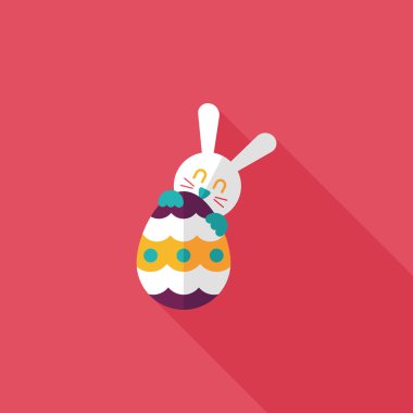 Paskalya tavşanı düz simgesi ile uzun gölge, eps10