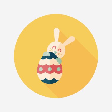 Paskalya tavşanı düz simgesi ile uzun gölge, eps10