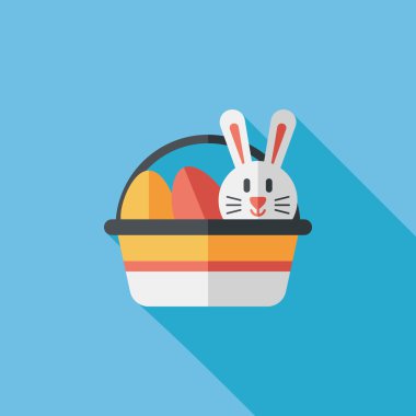 Paskalya tavşanı düz simgesi ile uzun gölge, eps10