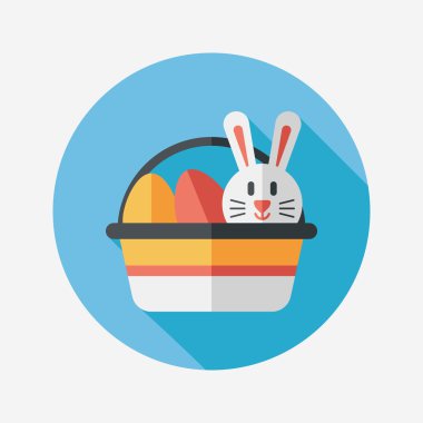 Paskalya tavşanı düz simgesi ile uzun gölge, eps10