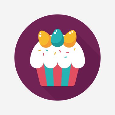 Paskalya keki uzun gölge, eps10 düz simgesiyle