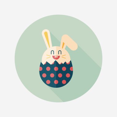 Paskalya tavşanı düz simgesi ile uzun gölge, eps10