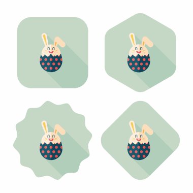 Paskalya tavşanı düz simgesi ile uzun gölge, eps10