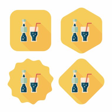 Uzun Gölge, eps10 ile soda içmek düz simgesi