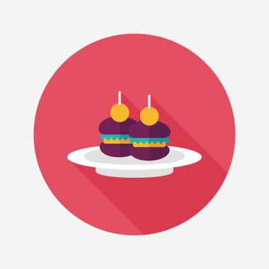 sandviç uzun gölge, eps10 düz simgesiyle