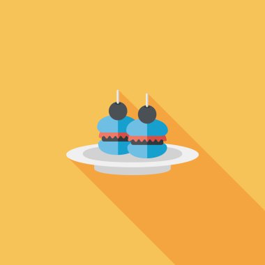 sandviç uzun gölge, eps10 düz simgesiyle