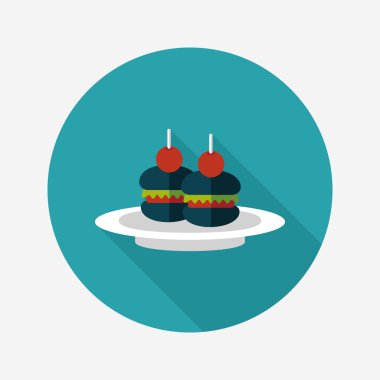 sandviç uzun gölge, eps10 düz simgesiyle