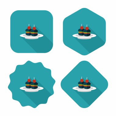 sandviç uzun gölge, eps10 düz simgesiyle