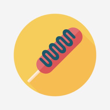 Sosisli sandviç uzun gölge, eps10 düz simgesiyle