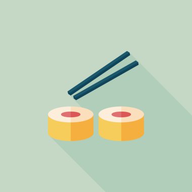 suşi uzun gölge, eps10 düz simgesiyle