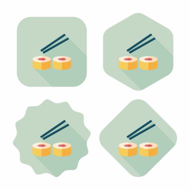 suşi uzun gölge, eps10 düz simgesiyle