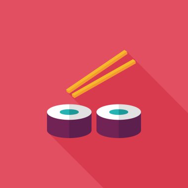 suşi uzun gölge, eps10 düz simgesiyle