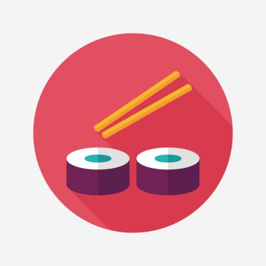 suşi uzun gölge, eps10 düz simgesiyle