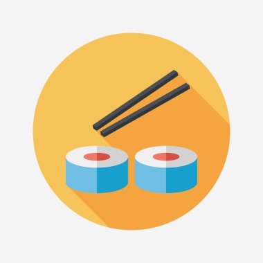 suşi uzun gölge, eps10 düz simgesiyle