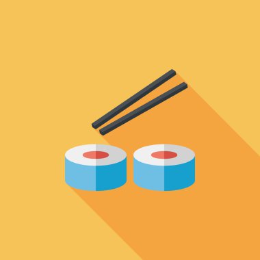 suşi uzun gölge, eps10 düz simgesiyle