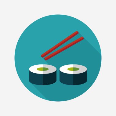 suşi uzun gölge, eps10 düz simgesiyle