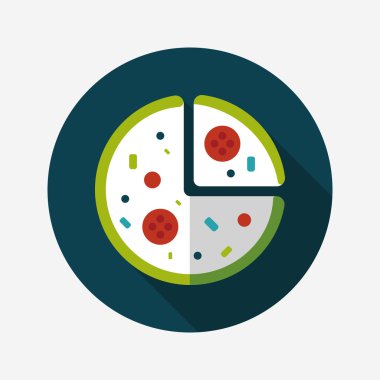 Uzun Gölge, eps10 pizza düz simgesi