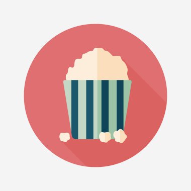 Patlamış Mısır uzun gölge, eps10 düz simgesiyle