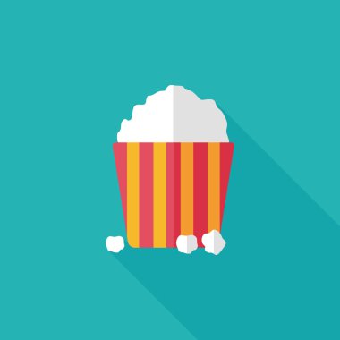 Patlamış Mısır uzun gölge, eps10 düz simgesiyle