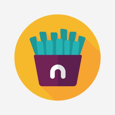 Uzun Gölge, eps10 patates kızartması düz simgesiyle