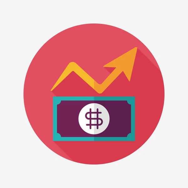 Gráfico de negocios icono plano con sombra larga, eps10 — Vector de stock