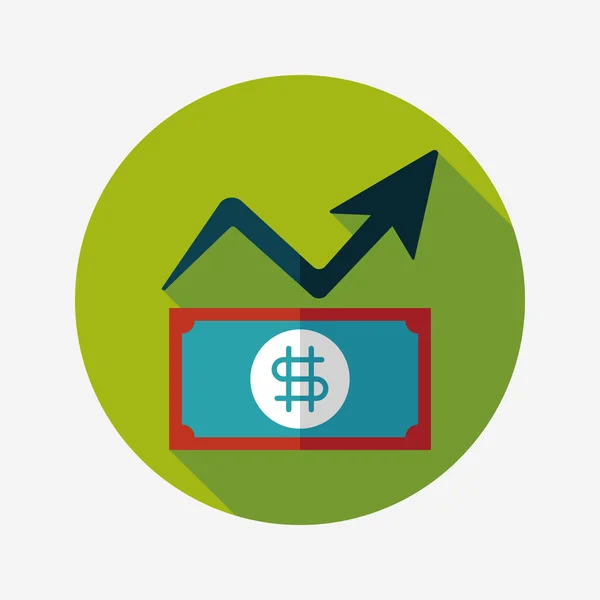 Business chart flat icon with long shadow,eps10 — Stock Vector