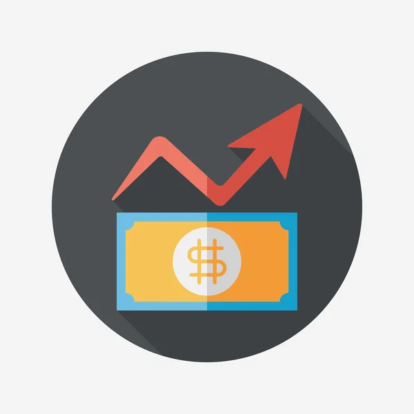 Gráfico de negocios icono plano con sombra larga, eps10 — Vector de stock