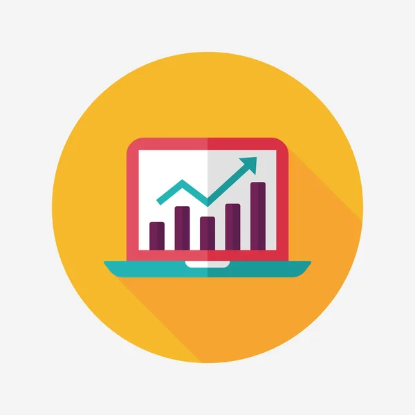 Iş grafik düz simgesini uzun gölge, eps10 ile — Stok Vektör