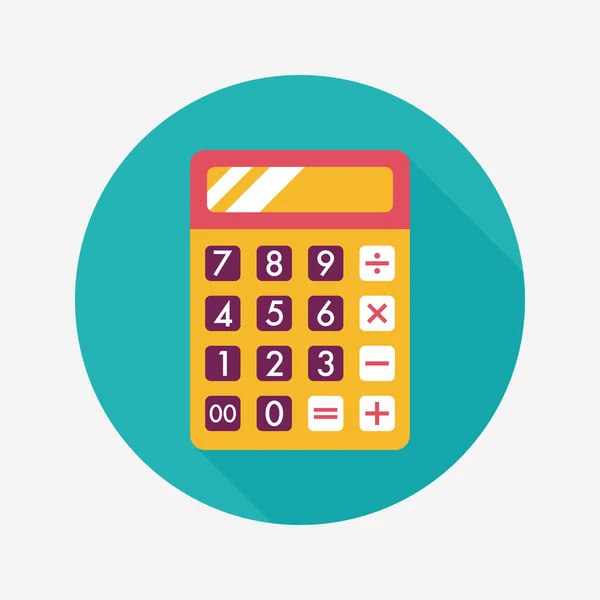 Calculator flat icon with long shadow,eps10 — Stock Vector