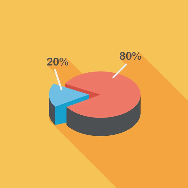 Biznes ikona płaski wykres z długim cieniem, eps10 — Wektor stockowy