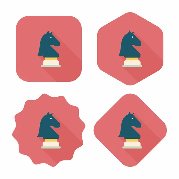 Šachy ploché ikony s dlouhý stín, eps10 — Stockový vektor