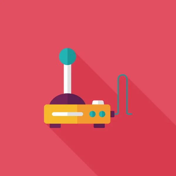 Joystick flat icon with long shadow, eps10 — стоковый вектор