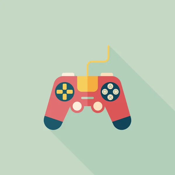 Joystick icono plano con sombra larga, eps10 — Vector de stock