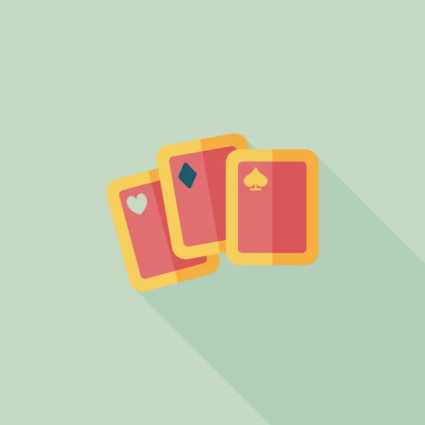 Cartes à jouer icône plate avec ombre longue, eps10 — Image vectorielle
