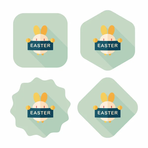 Easter bunny flat icon with long shadow,eps10 — Stock Vector