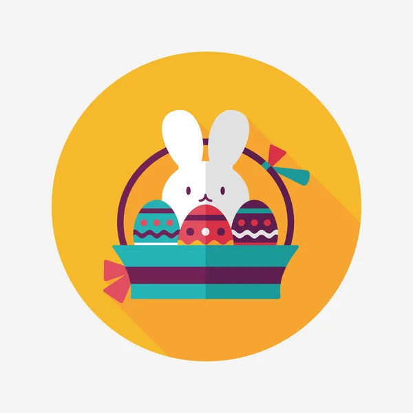 Conejito de Pascua icono plano con sombra larga, eps10 — Vector de stock