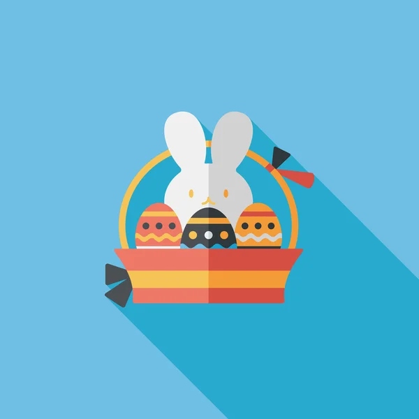 Easter bunny płaski ikona z długi cień, eps10 — Wektor stockowy