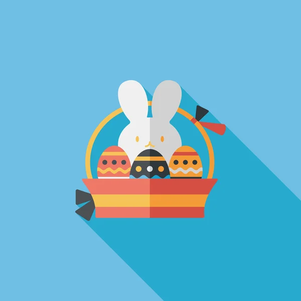 Easter bunny flat icon com sombra longa, eps10 — Vetor de Stock