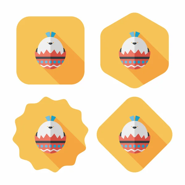 Østlig egg flatt ikon med lang skygge, eps10 – stockvektor
