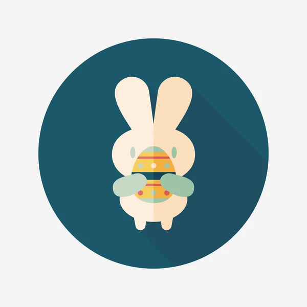 Easter bunny flat icon com sombra longa, eps10 — Vetor de Stock